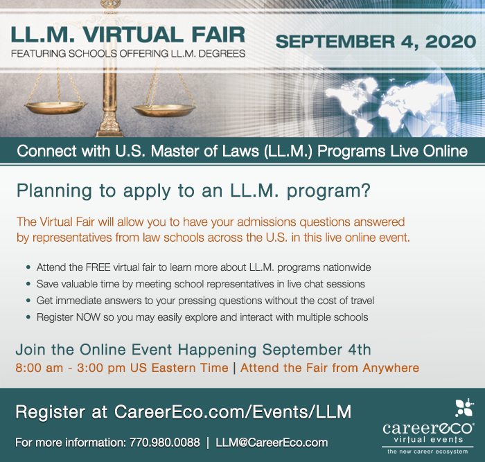 MaurerLawGLS's tweet photo. @IUMaurerLaw will participate in the @CareerEco LL.M. Virtual Fair on Sept. 4! Register today: https://t.co/N8sAJk5YKa
We look forward to meeting you there!
#LLMprogram #lawlife #law #masteroflaws #lawdegree #IndianaLaw https://t.co/NZpLKNmk9O