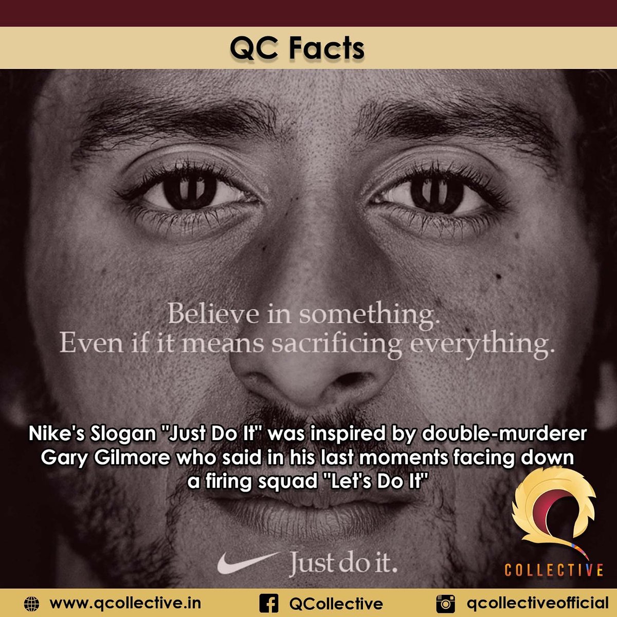 QCollective1's tweet photo. #QCFacts #QCollective #quiz #quizmasters #keralaquizzing #indiaquizzers #keralaquizzers #worldfacts #trivia #Facts #Fact  #FactDose #FactDaily #nike #nikeshoes #justdoit #justdoit✔️ #colinkaepernick #garygilmore https://t.co/RlLNPKSq5A