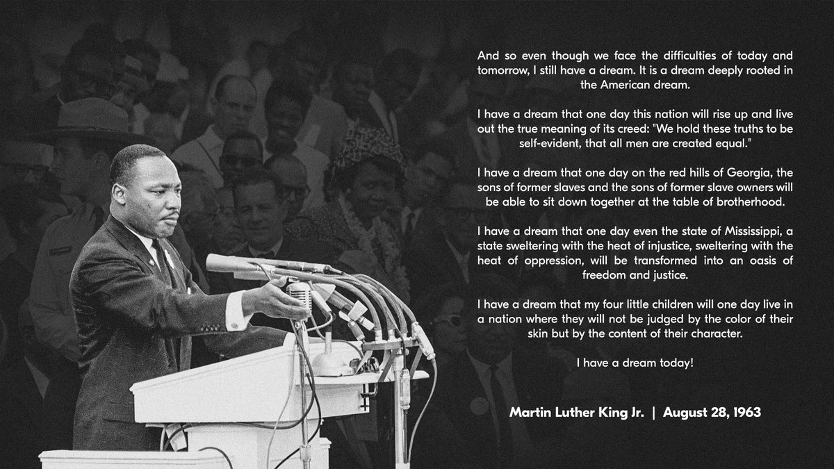GoBEARCATS's tweet photo. 57 years ago today, Dr. King urged America to "lift our nation from the quicksands of racial injustice to the solid rock of brotherhood."

Our work towards this dream is not finished. https://t.co/Xq8VOuESNm