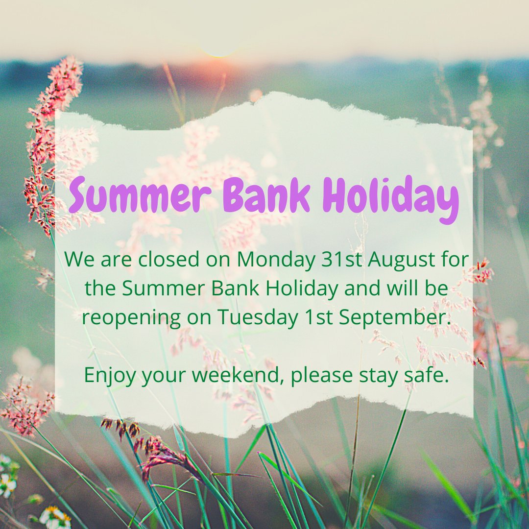 Enjoy your weekend and please stay safe! #BankHoliday #BankHolidayMonday #BankHolidayWeekend #SummerBankHoliday