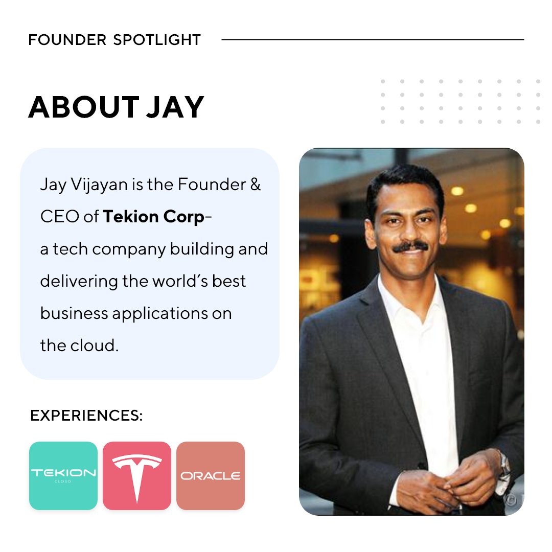 coefficientlabs's tweet photo. ⚡Meet @JayVijayan, the founder &amp; CEO of @tekioncorp 

Jay is an expert in building technology that empowers companies to grow, and to scale at a hyperfast rate. 

Prior to Tekion, Jay was the CIO of @Tesla , where he significantly scaled Tesla's digital and information platform. https://t.co/bVsPCrYCKj