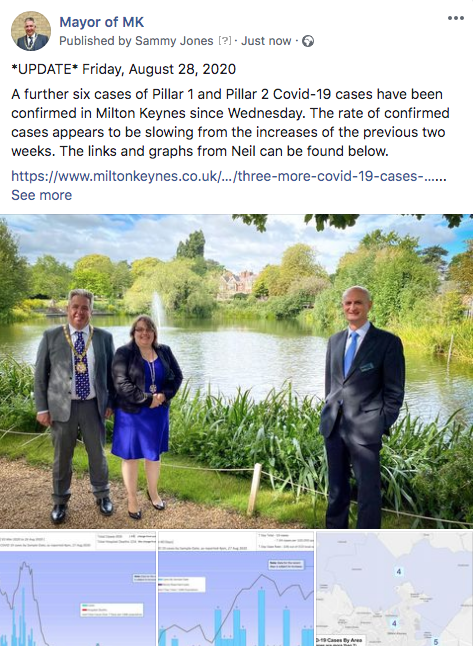 mayor_mk's tweet photo. *UPDATE* Friday, Aug 28, 2020
The latest news for #MiltonKeynes and neighbouring areas. Includes up to date info on the Covid-19 situation (including new testing centres for MK) and a great visit to @bletchleypark
Read more here: https://t.co/fs6q7M8s32
#MKMayor https://t.co/CfsTHLSwH0