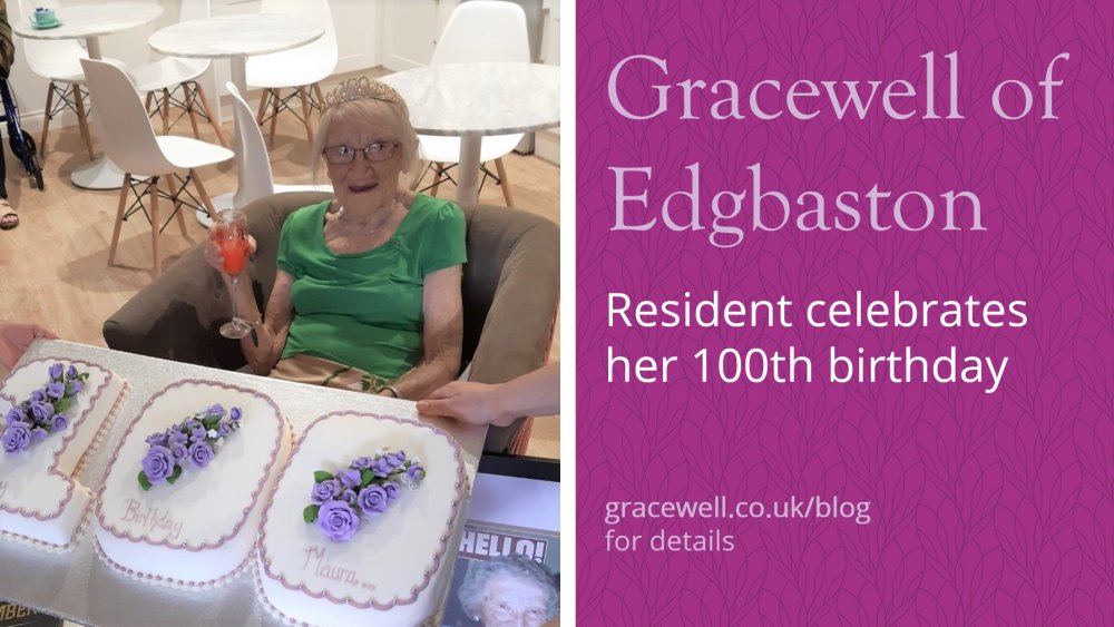 GracewellHealth's tweet photo. Maura, a resident at #GracewellofEdgbaston, has celebrated her 100th birthday. Marking this special occasion, Maura’s family joined her in the reception of the care home to see her open presents and cards while they sang happy birthday. Read more here → https://t.co/SUu0FNrpYq https://t.co/t2eXXMBOaY