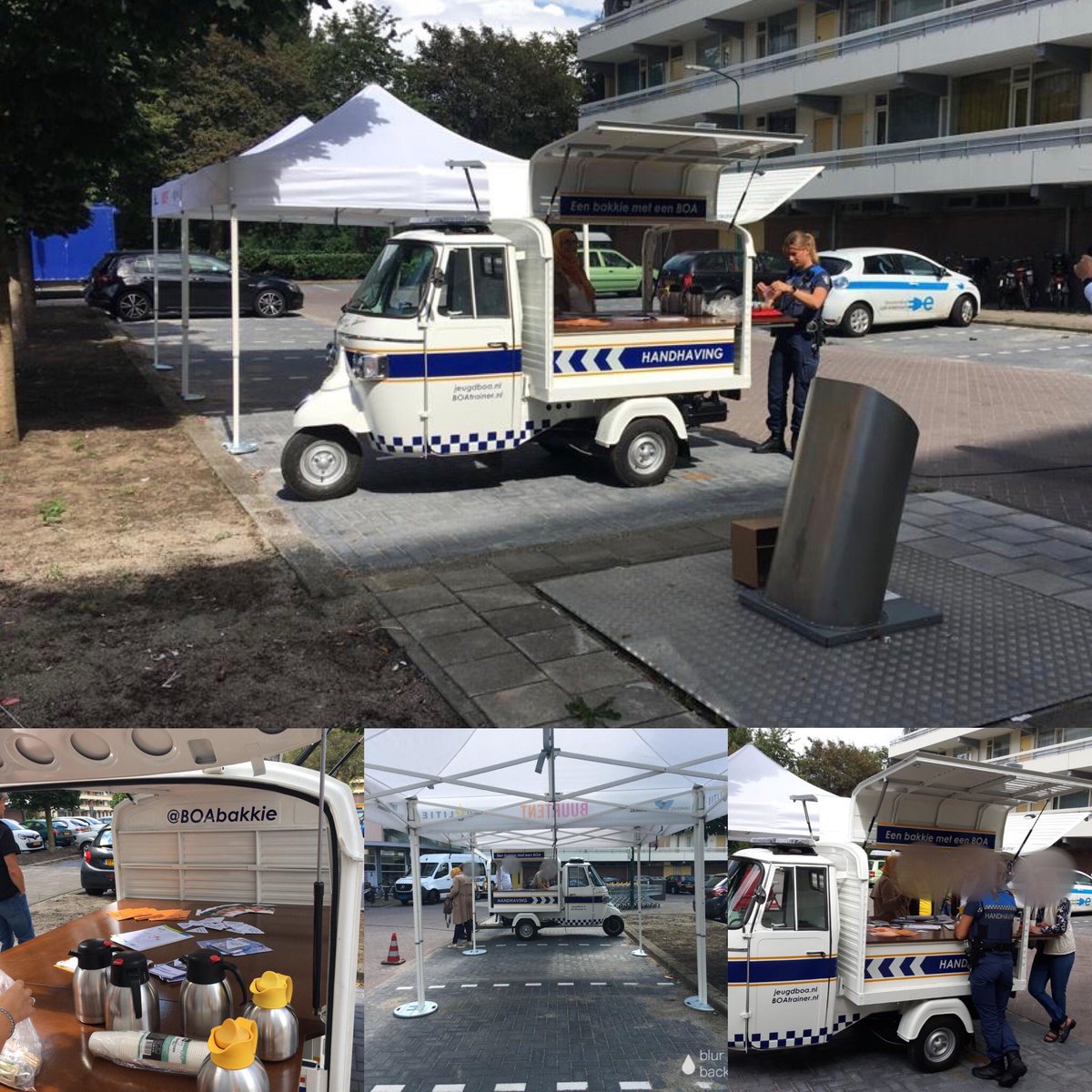 Wijkspreekuur! Wat leuk om met jongerenwerk, gemeente, politie, wijkboa, jeugdboa’s en woningbouw in de wijk te zijn! #boabakkie #contact #bewoners