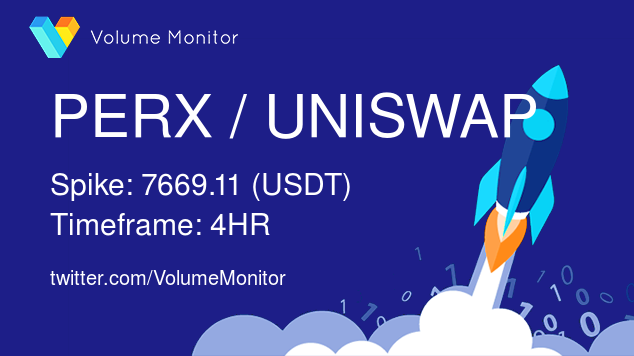 VolumeMonitor's tweet photo. $PERX / #UNISWAP Trend Reversal Detected!
Spike: 7669.11 (USDT)
Timeframe: 4HR
Get ALL the alerts here: https://t.co/PwkaSIvpLR
#peerex #crypto #bitcoin #binance #altcoins #hodl #defi #trading #freedom #blockchain $btc https://t.co/ZgJW9H3bJP