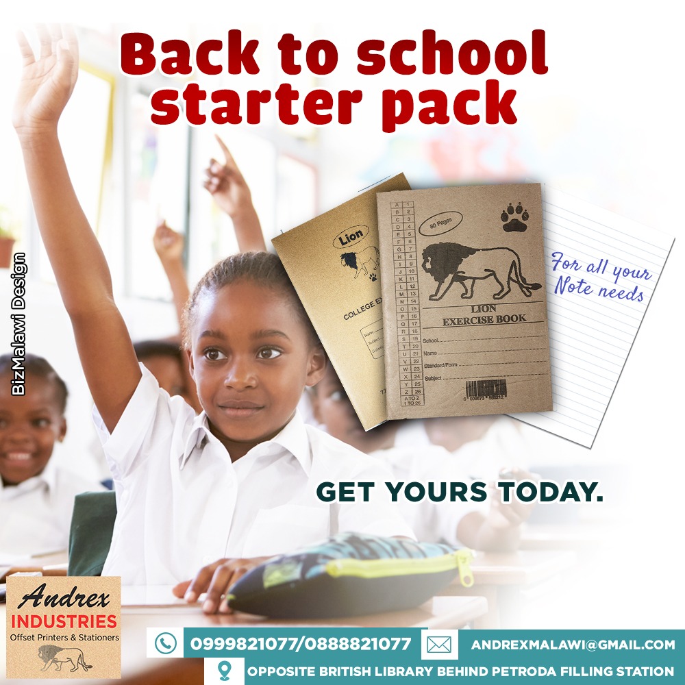 Bizmalawi's tweet photo. We have everything your child needs for school.
More Info :- https://t.co/ep2kc2CQpN
#Book #Andrex #Malawi #BizMalawi #ExerciseBook #Schools #Homes #Education #Malawi #Blantyre #Lilongwe #Mzuzu #Zomba #onlinemarketing #lilongwe #blantyre #directory #mzuzu #malalwi https://t.co/J3lb4bCx4a