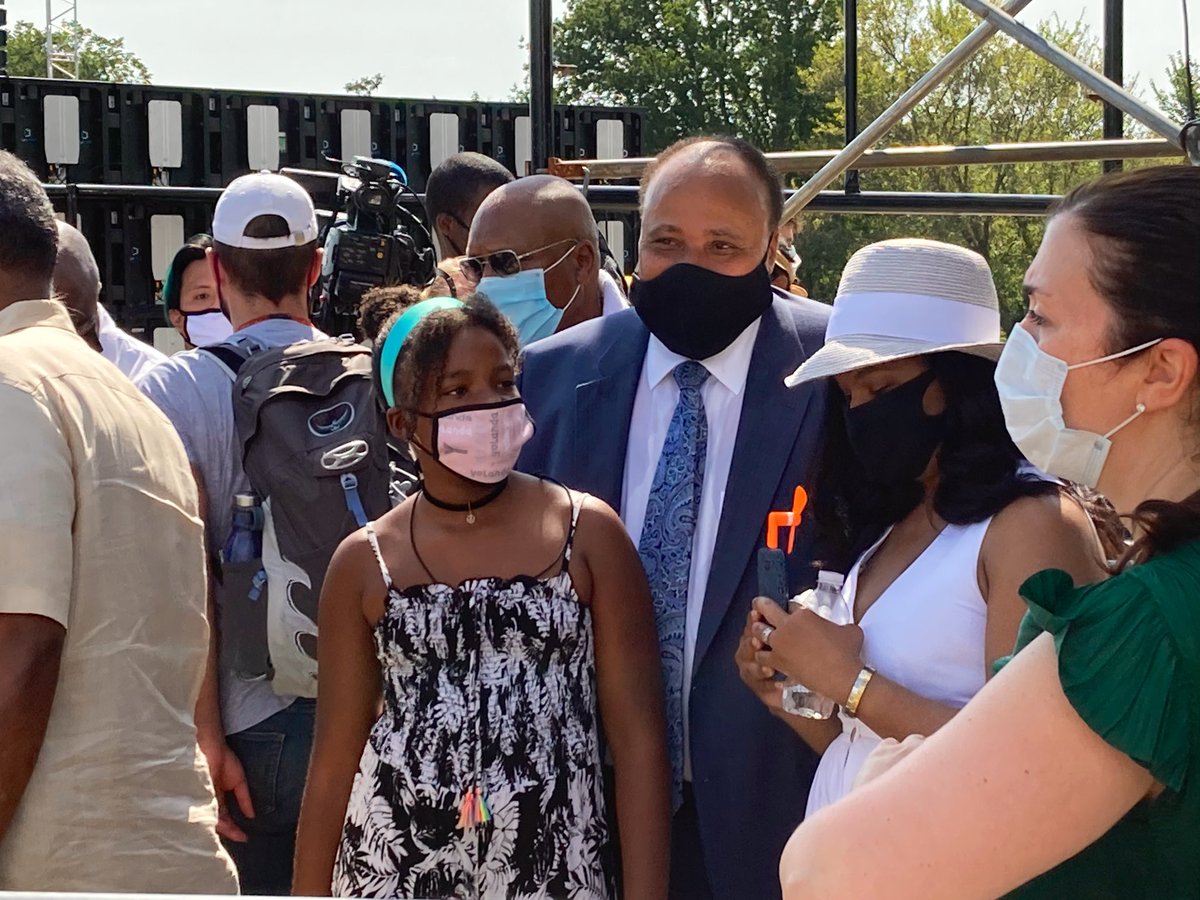 tomroussey7news's tweet photo. Martin Luther King III has arrived in the media area. It was 57 years ago today his father gave the “I Have a Dream” speech from here at the Lincoln Memorial. #CommitmentMarch #ABC7March https://t.co/xllrrg5TfF