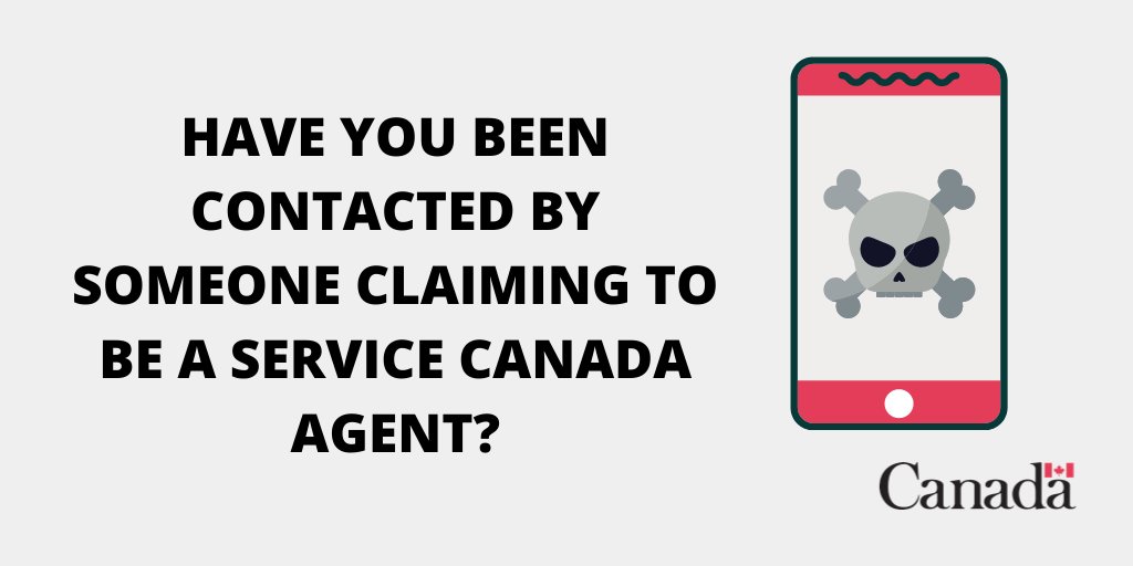 ServiceCanada_E's tweet photo. You should be vigilant when any person claiming to be a Service Canada or 1 800 O-Canada employee contacts you in a way that you are not normally contacted by the federal government. 

Here’s how to be sure: https://t.co/vfY7yV9P5U https://t.co/i3bwRJ4zLo