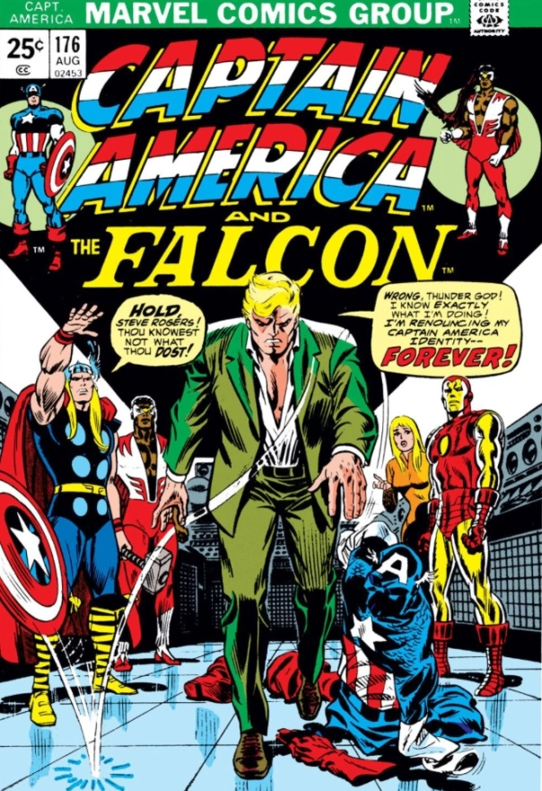 After the Marvel universe's version of Watergate, in which the leadership of the United States was found to be the head of a secret cabal of supervillains that was a subsidiary of HYDRA, Cap literally gave up being Cap. He said he was a "man with no country" and became Nomad.