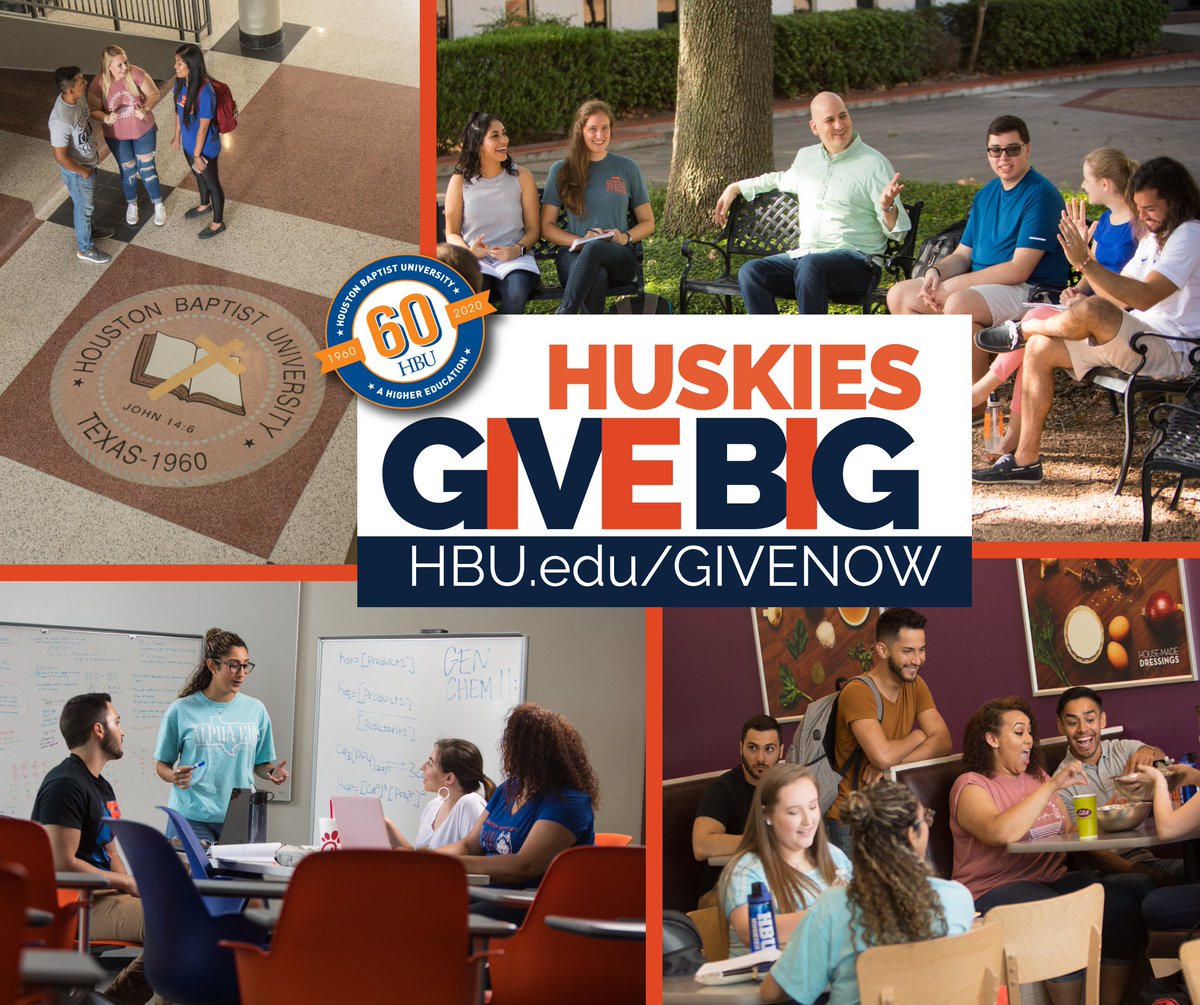 HouChristianU's tweet photo. Today, you can help an HBU student attain a Christ-centered education. The result of your gift is far-reaching and lifelong. Give today during Huskies Give Big! https://t.co/N6mdRz3gzW @HBU_Alumni @HBUHuskies @hbugradschool @DrRobertBSloan @HBUInvolvement https://t.co/M58YoxIT28
