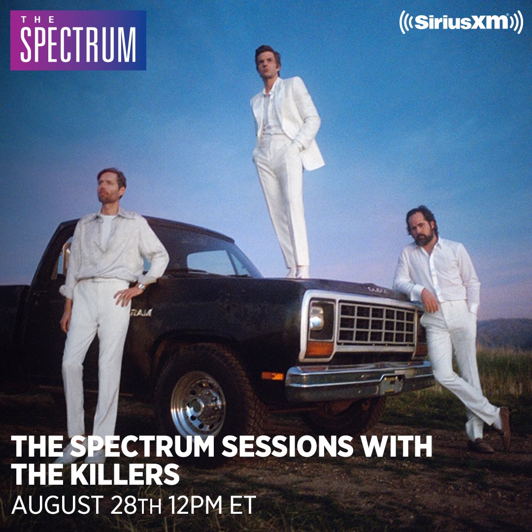 hearthespectrum's tweet photo. Join us at today 12pm ET on The Spectrum as @daveholmes chats with @thekillers about their new album, Imploding The Mirage. Encore tonight at 8pm ET and all weekend long! #SXMSpectrum #TheKillers #ImpodingTheMirage https://t.co/sBLkzZzOmf