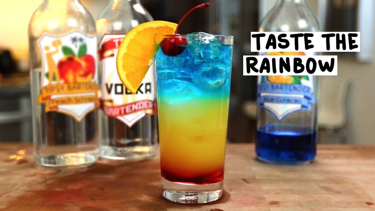 Saw this on Tipsy Bartender and had to share. I've already been informed, we're making this over the weekend. Follow the link for the recipe and taste the rainbow.  bit.ly/2PeYcDr
