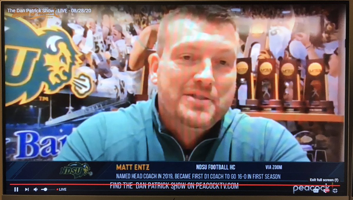 CoachBlaz's tweet photo. Big Man, @Coach_Entz is on 🔥 on @dpshow this AM!!  Whole lot of 🏆’s over those shoulders!!  🤘🤘🤘🤘🤘
#Bench #CoinToss #BisonRide https://t.co/84FLhXHVUU