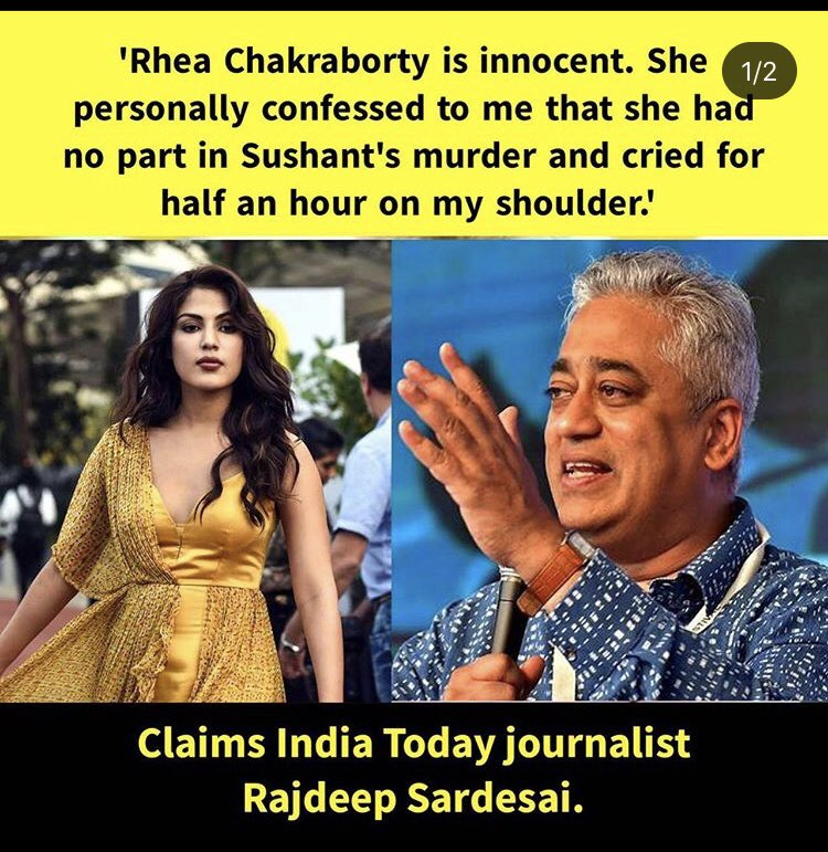 Journalist like Rajdeep Sardesai is a big shame to whole journalism community. Kitna maal mila Mr. @sardesairajdeep ? #ShameonRajdeepSardesai #ArrestRheaNow #RheaDualFaceExposed