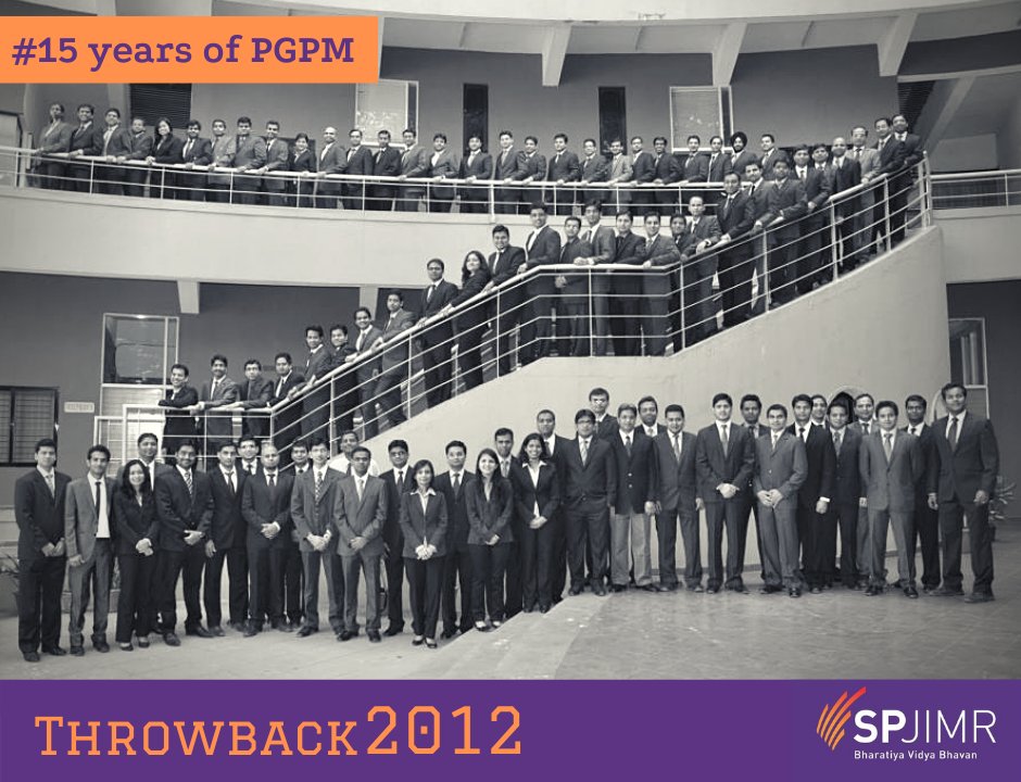 PGPM_SPJIMR's tweet photo. A throwback picture of the Class of 2012, all decked up and eager to take on life’s challenges. Calling all PGPM alumni to be a part of #15yearsofpgpm celebrations on 5th Sep 2020. To join in, register before Sep 2nd 2020.#pgpm2020 #IamSPJIMR
To register: https://t.co/OvelJXG3ir https://t.co/01n0H092sd