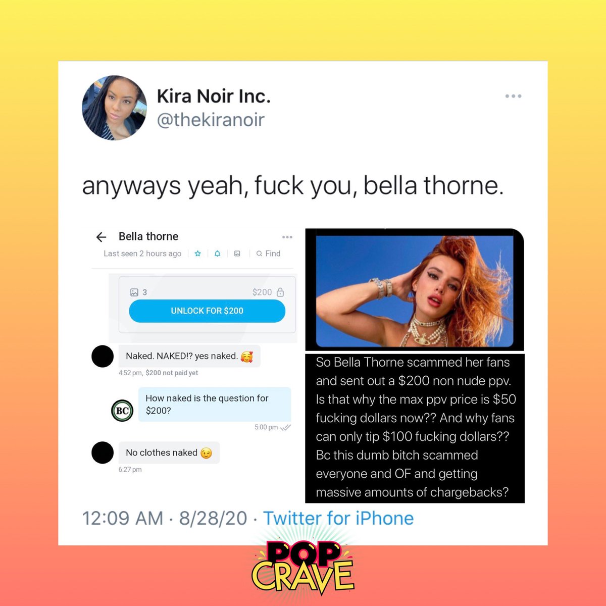Twitter bella thorne onlyfans Twitter Blames