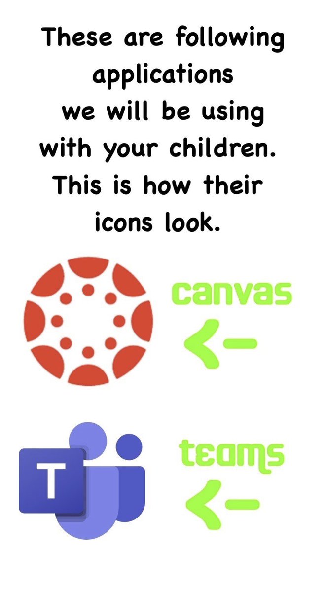 Families of <a href="/APSVirginia/">Arlington Public Schools</a> these are two important applications that you will want to familiarize yourself before school starts. They are @CanvasLMS &amp; <a href="/Microsoft/">Microsoft</a> TEAMS. This is how their icons look. Please help spread the word so other parents are also aware. Thanks.