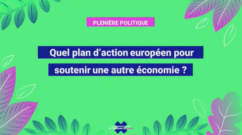 Stéphane Junique, vice-président délégué du #GroupeVYV est intervenu aux Universités d'Été de l'Économie de demain sur la question: "Quel plan d’action européen pour soutenir une autre #Economie ?" aux côtés de <a href="/CecileDuflot/">Cécile Duflot ❄️</a> <a href="/jsaddierESS/">Jerome Saddier</a> <a href="/GoldbergKevin/">Kevin Goldberg</a> et Alain Godard #UEED2020