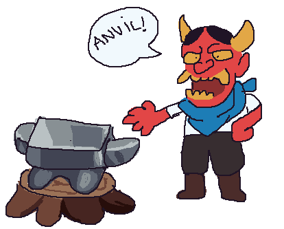 I love my art team at @play_multiverse because we can snowball the tiniest joke.
a boy
a boy who is a blacksmith
he is so proud
of his anvil