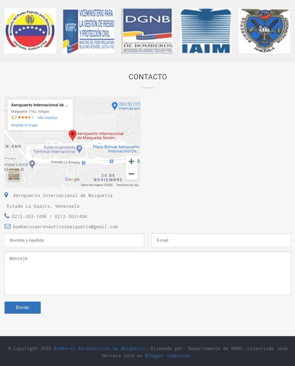 Bomberos_IAIM's tweet photo. El Cuerpo de Bomberos Aeronáuticos de Maiquetía se complace en anunciar la creación de su nueva página web https://t.co/afSTt6Jkkt como parte de su nuevo avance tecnológico con el fin de dar a conocer ésta institución ubicada en el Aeropuerto Internacional de Maiquetía. https://t.co/aXod20fk46