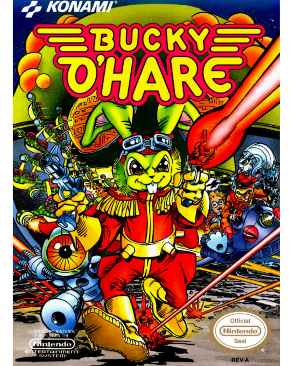 GreatGameCovers's tweet photo. Bucky O'Hare (NES) 

#BuckyOHare #Nintendo #Konami #NES #NintendoEntertainmentSystem

#GreatGameCovers #VideoGames #RetroGaming #RetroGames #RetroCollective #Gaming #Gamers https://t.co/o8SJaoKKEW