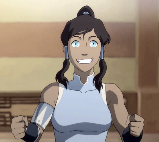 the adorable little arm thing korra does whenever she’s excited is so.
