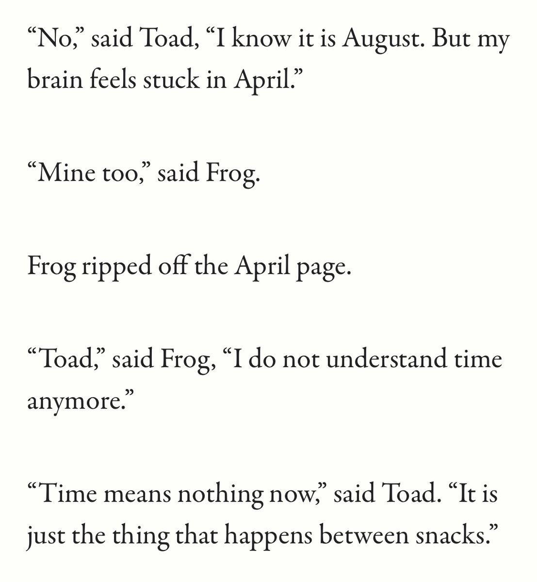 Frog and Toad go outside: mcsweeneys.net/articles/frog-…