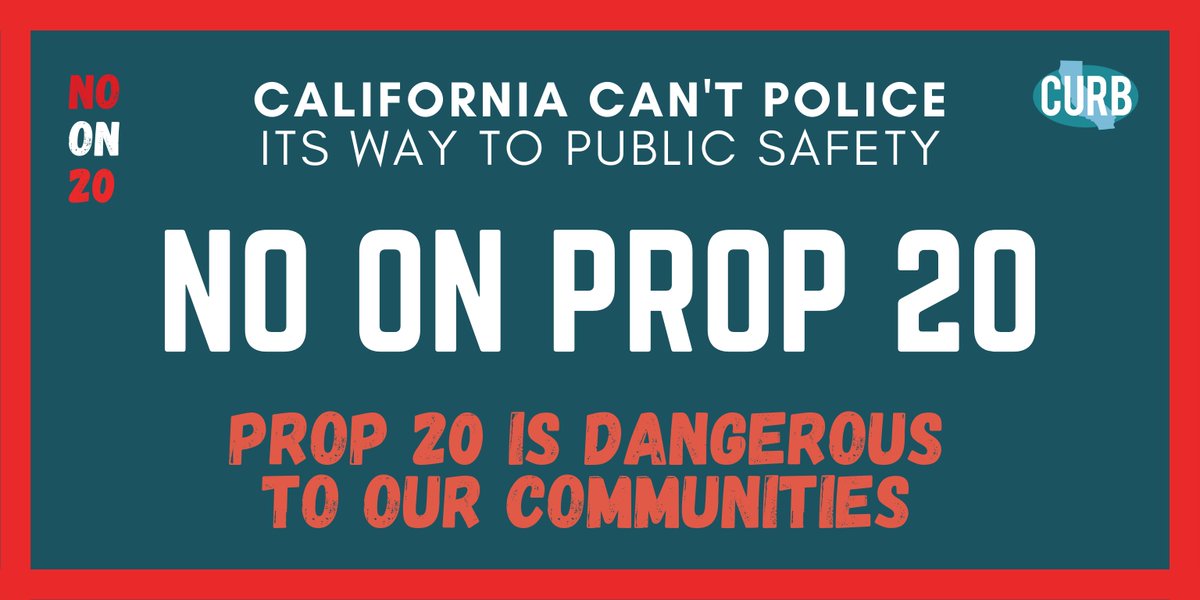 Have you heard about  #Prop20? We MUST expose this dangerous legislation for what it is: a  #PrisonSpendingScam that will devastate BIPOC communities by rolling back hard-won reforms. Prop 20 is totally out of step with this political moment & must be stopped. NO on PROP 20!