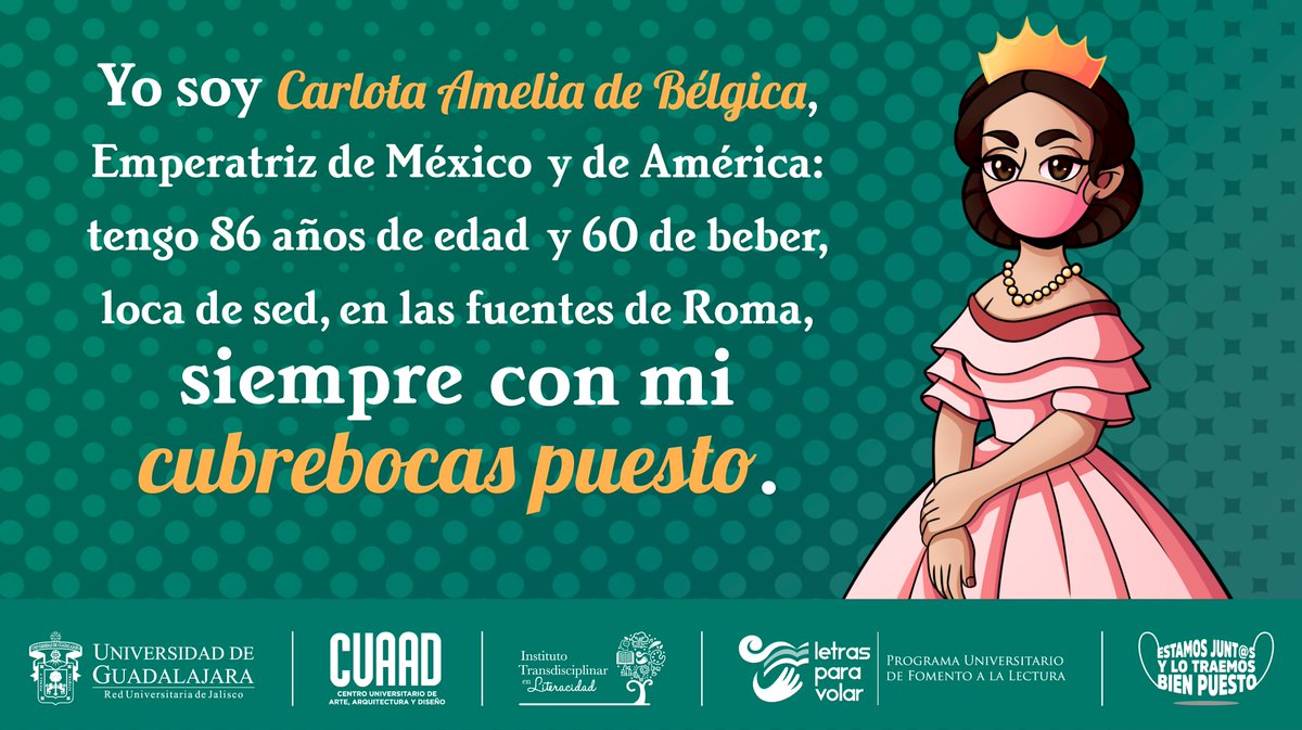 Carlota trae su #CubrebocasBienPuesto. ¡Asegúrate de tú también usarlo de forma adecuada tapándote nariz y boca!
- - - 
#CubrebocasBienPuesto #ViveElSueñoDePalabras #ITRALI #Covid #QuedateEnCasa #Cuarentena