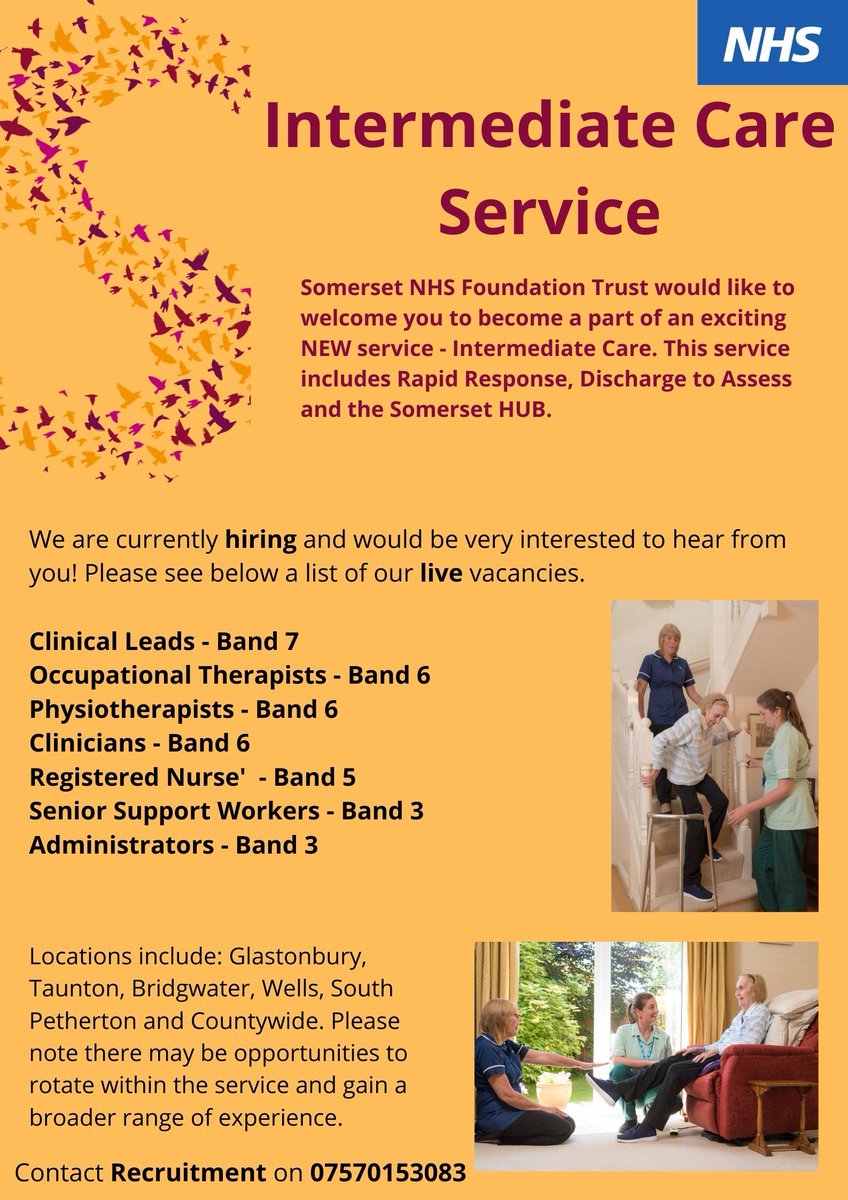 We're currently #hiring various different positions including #nursing #OccupationalTherapy #physiotherapy and more!🙂For more information, click on our jobs page and type in 'Intermediate Care Service' in the search bar or the relevant job title.  buff.ly/2DlvFcN