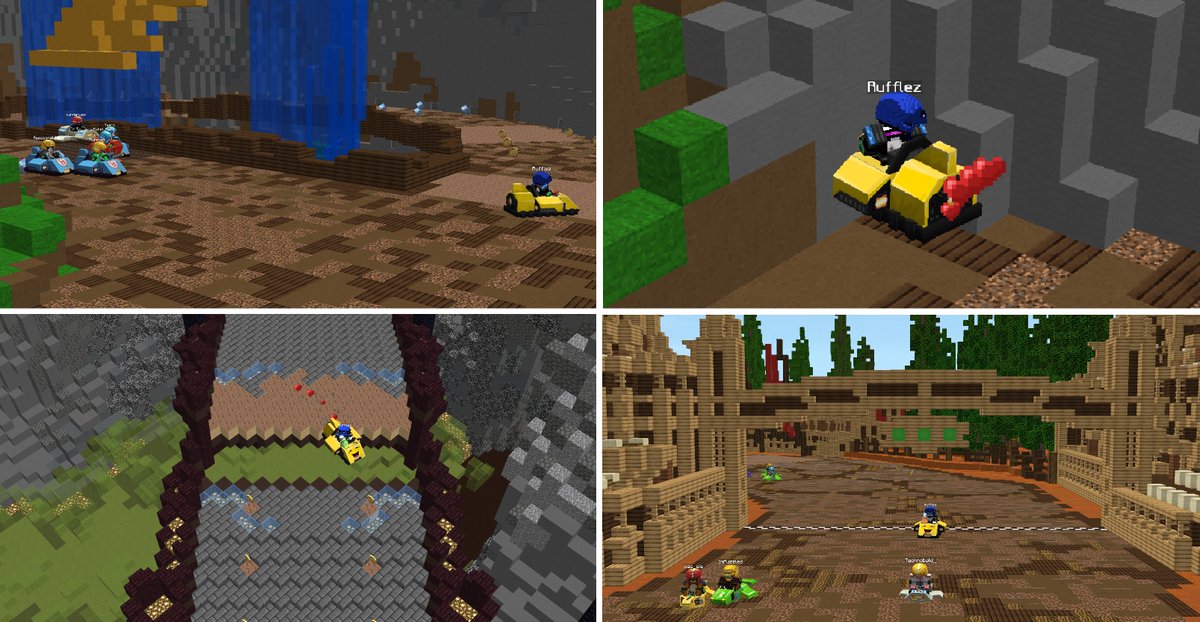 RufflezHypixel's tweet photo. Faves from the TKR Tourney (Aug 11) part 3: ๐๏ธ Watching the replays was absolutely hilarious since I drove even more recklessly than I play Quake ๐ Once I "took the lead" but it surprised me so much that I ran straight into a wall ๐@HypixelNetwork #TKRTourney #recklesslyamazing https://t.co/6l94E9hbge