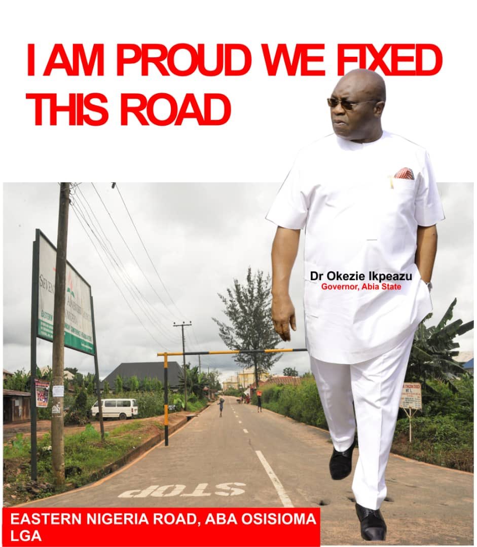 Stimulating economic growth and development of road infrastructure is the goal of any administration.While it does not cause for negligence and n other socio-economic and urban growth policies,this is the reason behind  @GovernorIkpeazu’s  #KineticAbia moves  #IkpeazuSabiTheWork
