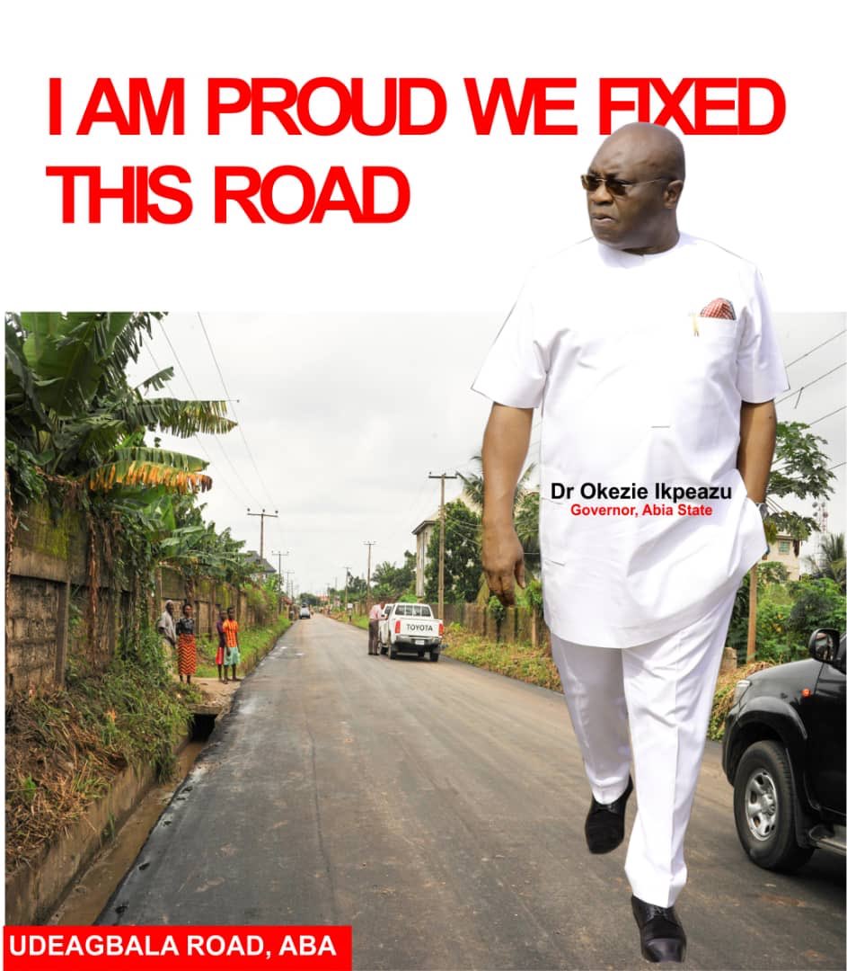 Stimulating economic growth and development of road infrastructure is the goal of any administration.While it does not cause for negligence and n other socio-economic and urban growth policies,this is the reason behind  @GovernorIkpeazu’s  #KineticAbia moves  #IkpeazuSabiTheWork