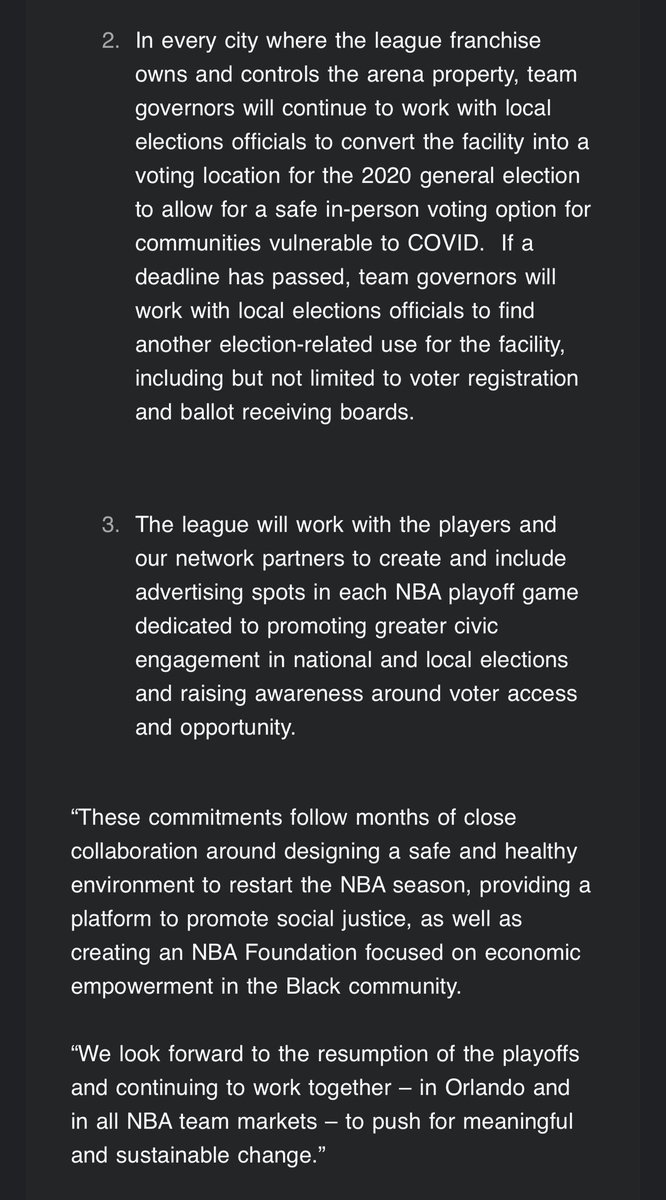 The NBA and NBPA have put out the following joint statement about play resuming Saturday, along with initiatives the players and league will work on together: