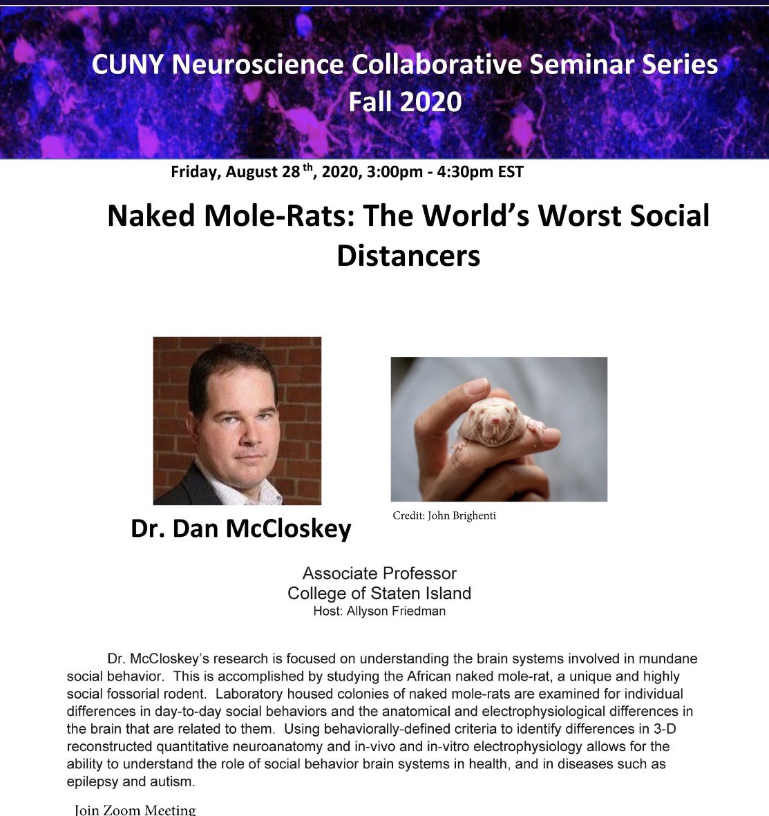 A.K. Friedman (@friedmanlab) on Twitter photo Naked Mole-Rats: The Worldsās Worst social Distancers <a href="/neurolab/">Dan McCloskey</a> First seminar of the <a href="/CUNY/">The City University of New York</a> semester and I think we already have the best title of the year! <a href="/GCsciences/">GC Sciences</a> <a href="/csinews/">College of Staten Island</a> <a href="/GC_CUNY/">The Graduate Center</a> <a href="/CUNYResearch/">CUNY Research</a> <a href="/CUNYNeurosci/">Neuroscience Collab.</a> <a href="/GradCenterNews/">Graduate Center CUNY</a> Naked Mole-Rats: The Worldsās Worst social Distancers <a href="/neurolab/">Dan McCloskey</a> First seminar of the <a href="/CUNY/">The City University of New York</a> semester and I think we already have the best title of the year! <a href="/GCsciences/">GC Sciences</a> <a href="/csinews/">College of Staten Island</a> <a href="/GC_CUNY/">The Graduate Center</a> <a href="/CUNYResearch/">CUNY Research</a> <a href="/CUNYNeurosci/">Neuroscience Collab.</a> <a href="/GradCenterNews/">Graduate Center CUNY</a>