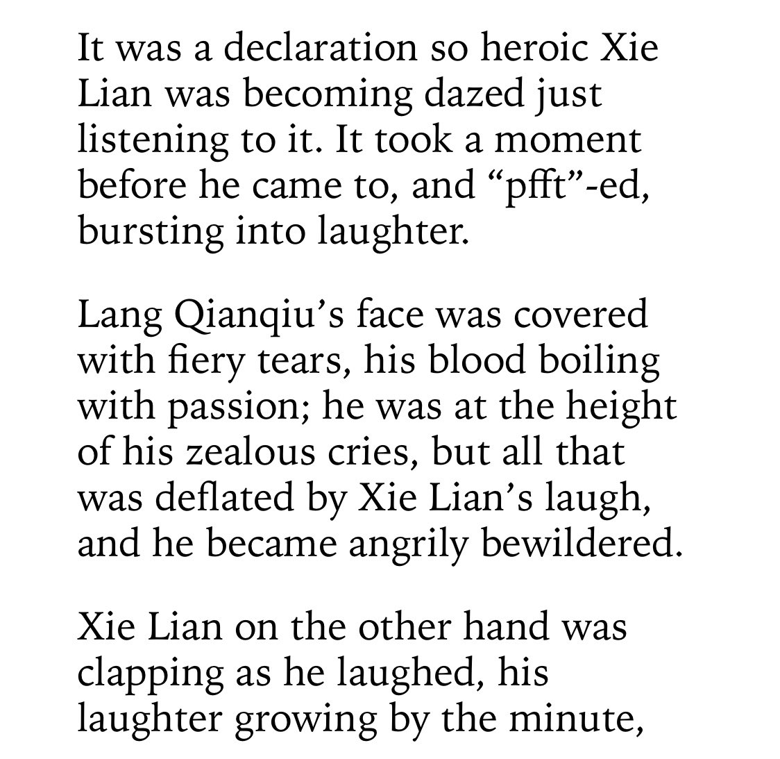 what the fuck is this reaction??? skfkskfk does xie lian even realize what he did to him