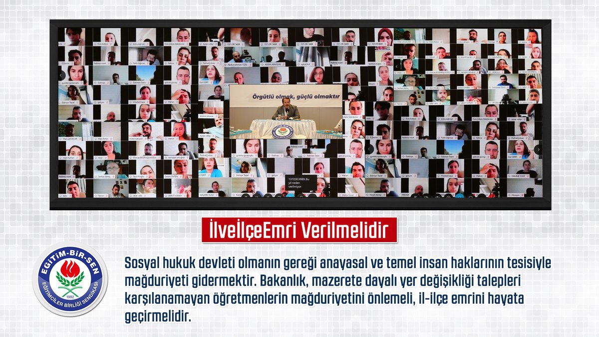 Sosyal hukuk devleti olmanın gereği anayasal ve temel insan haklarının tesisiyle mağduriyeti gidermektir. Bakanlık, mazerete dayalı yer değişikliği talepleri karşılanamayan öğretmenlerin mağduriyetini önlemeli, il-ilçe emrini hayata geçirmelidir.

İlveİlçeEmri Verilmelidir