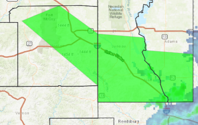 NWSLaCrosse's tweet photo. Flood Warnings continue for parts of Monroe, Juneau, and Adams Counties in central Wisconsin. They will likely be extended through the afternoon due to ongoing flooding and impacts to area roads. #wiwx #turnarounddontdrown https://t.co/CS1pVVVtQD