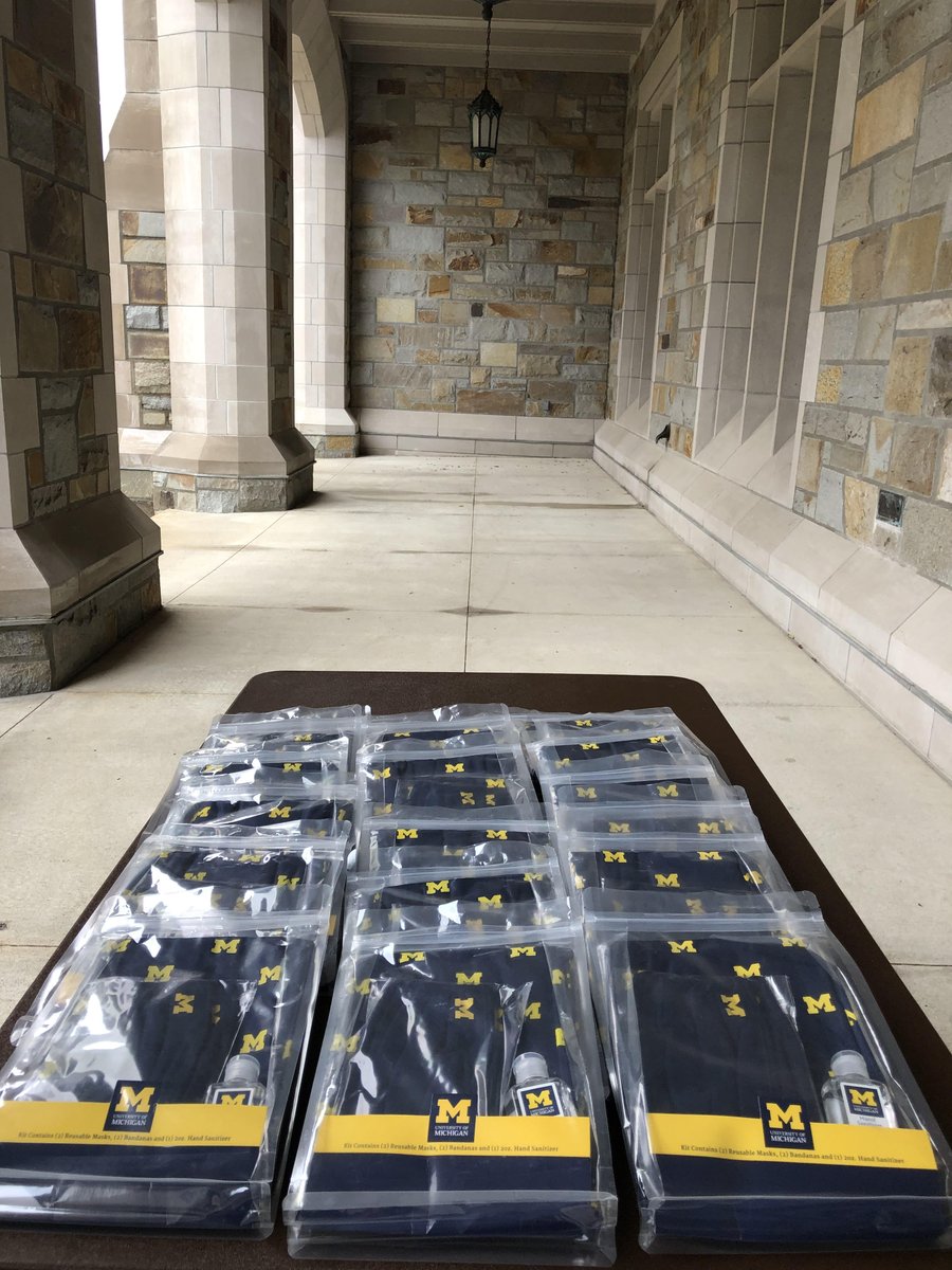 If you haven't yet, please stop by the Caminker Arcade on the south side of Jeffries Hall today to pick up your U-M safety kit.Please follow the signage directing the flow of traffic. You will also need your MCard (or photo ID if you don't have your MCard yet.)