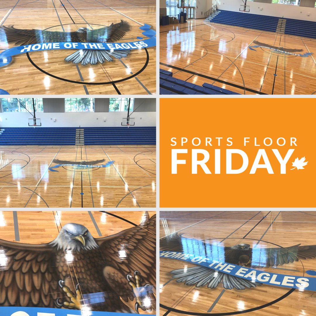 Highland Middle School in Bellevue, Washington shows off an impressive hand airbrushed design on their court. #SportsFloorFriday

Install: T&amp;T Contractors, Inc. in Hillsboro, Oregon 
System: 9,000 SF ProAction Flex bit.ly/3llj76C