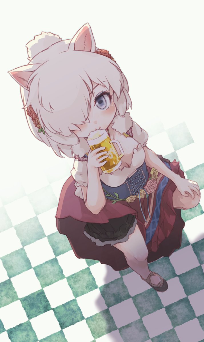 けものフレンズ パカさんにオクトーバーフェストな衣装を プレゼント したら お礼に じゃぱりビー 湖子のイラスト