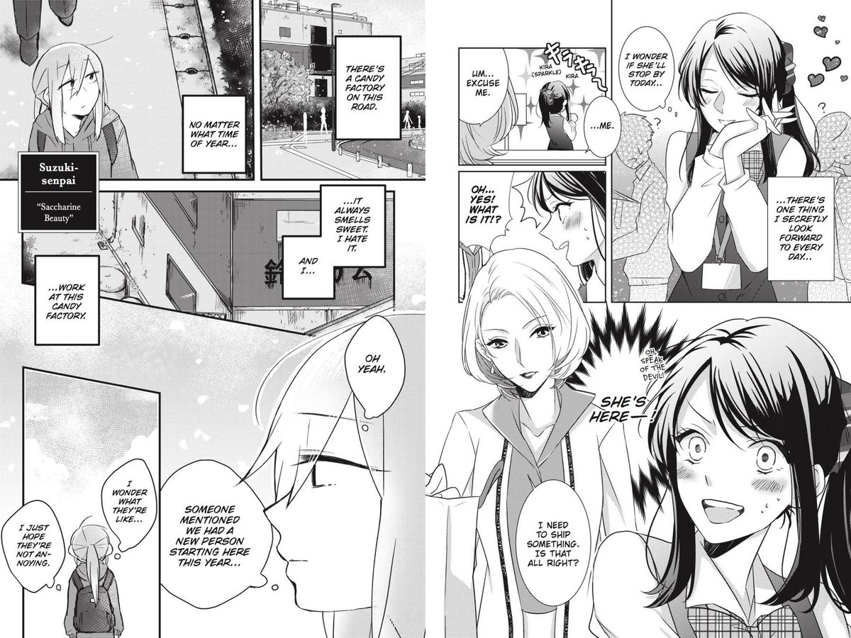 whenever our eyes meet: variousy3n pressanthology of yuri manga abt women in the workplaceas u can see. I prefer stories abt women who are adultsI impulse-bought this at a bookstore
