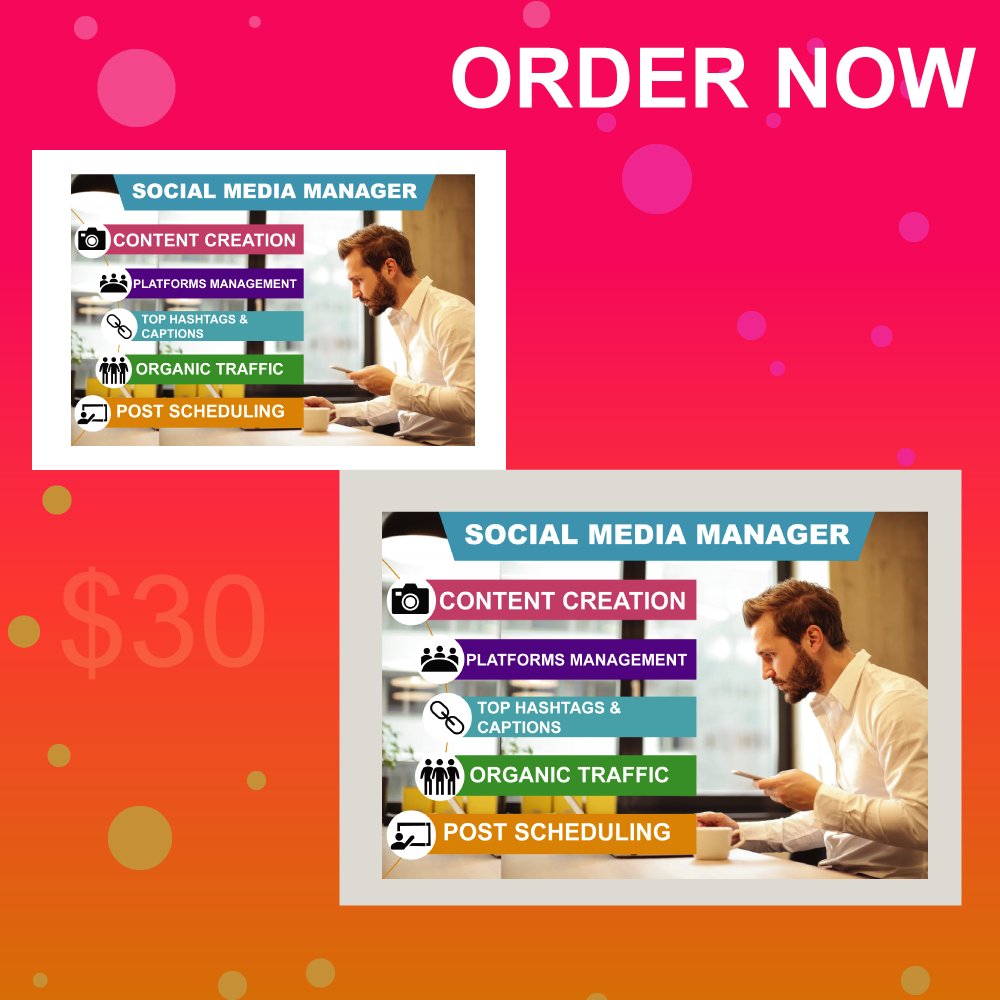 digitalnayeem's tweet photo. ☛ I will be your social media manager.

I will provide an expert social media management service for your business. Also, help you to increase your targeted audience or valuable clients. I will create unique posts and organically grow your brands.

 ☛ https://t.co/ShU6ExuHgF https://t.co/wZUWNywboE