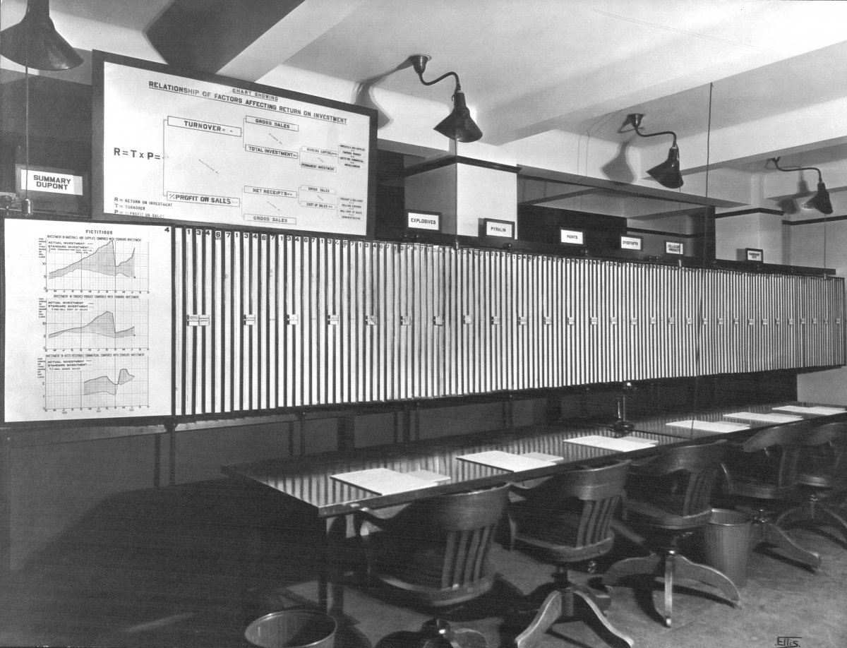 emollick's tweet photo. "Oh no," you might complain after reading this list, "making good PowerPoint is complex."

May I introduce you to the world before PowerPoint, the DuPont Chart Room, where you would be be given a presentation among grinding gears as slides whizzed towards you on a monorail system https://t.co/a27eIEQbdt