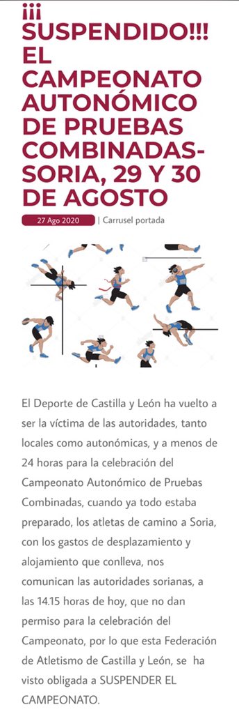 Se intentó en Valladolid, en León, en Soria... 
Nada 🤷🏽‍♂️
Hay programados Ctos. de España <a href="/atletismoRFEA/">atletismoRFEA</a> pero va a resultar imposible asistir y/o acudir en buenas condiciones 🤦🏽‍♂️
Otros daños colaterales...➡️ p.e. el acceso a ciertas instalaciones el próximo invierno #annushorribilis