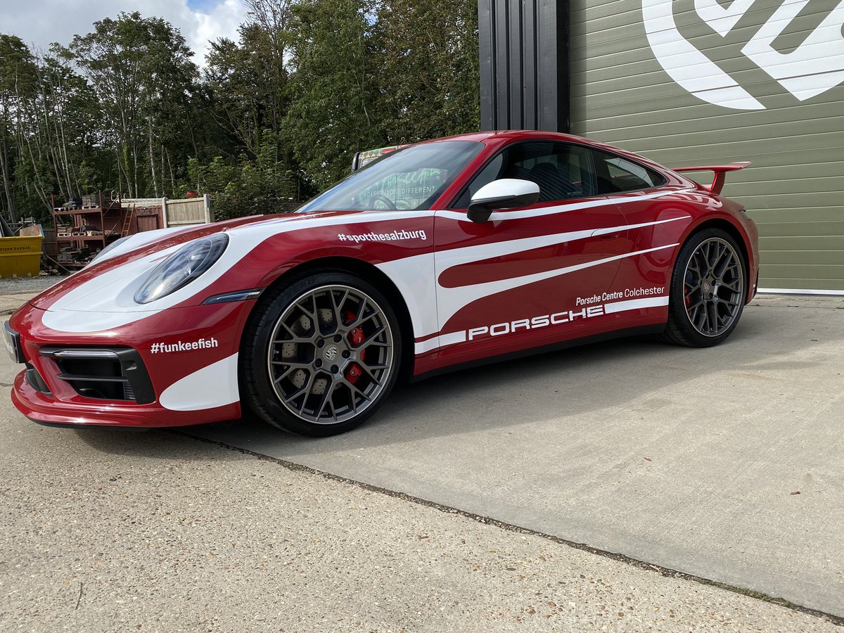 FunkeeFish's tweet image. Great to produce this #Salzburg inspired livery for @PorscheColch 
#spotthesalzburg #porschec4s #70plate #demonstrator #vehiclegraphics #colchester #essex @PorscheGB @Porsche911UK @PorscheCarsNews
