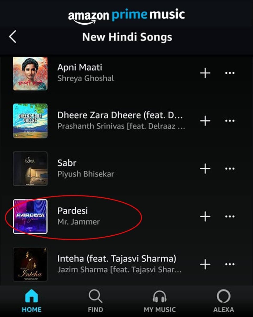 Our latest release '𝐏𝐀𝐑𝐃𝐄𝐒𝐈' by <a href="/mrjammerindia/">Mr Jammer</a> featured on <a href="/AmazonMusicIN/">Amazon Music India</a> Home Page under 'New Hindi Songs'. It is great to see major streaming platforms showing support to our releases &amp; pushing the new cutting edge productions. 
#PlayLifeRecords