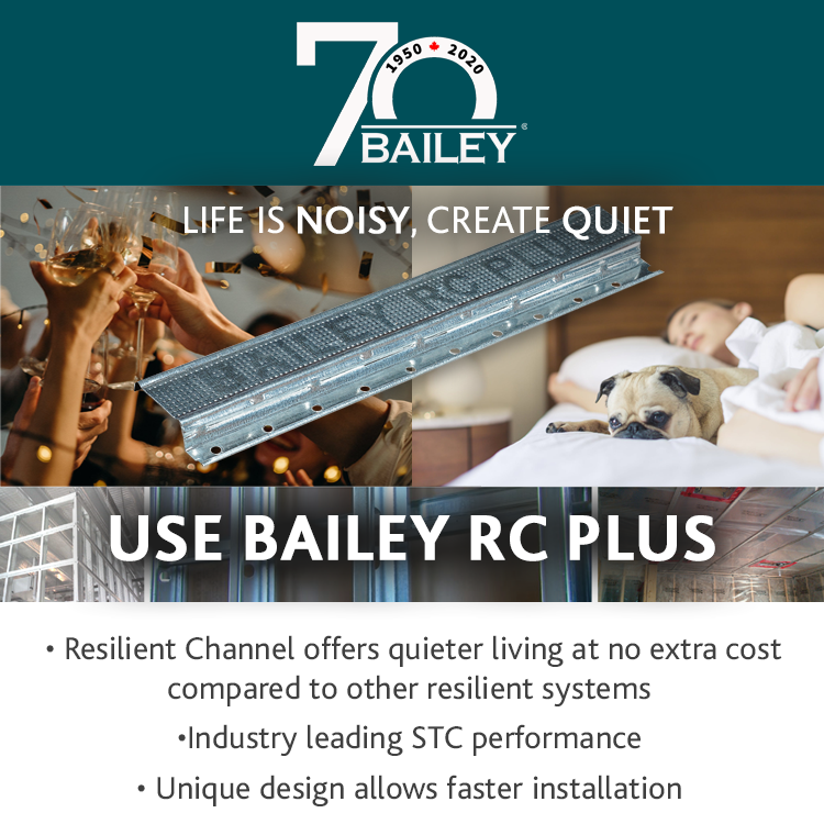 Life is noisy, create quiet with Bailey RC PLUS ™! With industry leading STC performance, our  unique design allows for faster installation. Learn more at bmp-group.com/products/steel…

#rcplus #resilientchannel  #baileymetal #steelframing #metalframing #construction #homereno