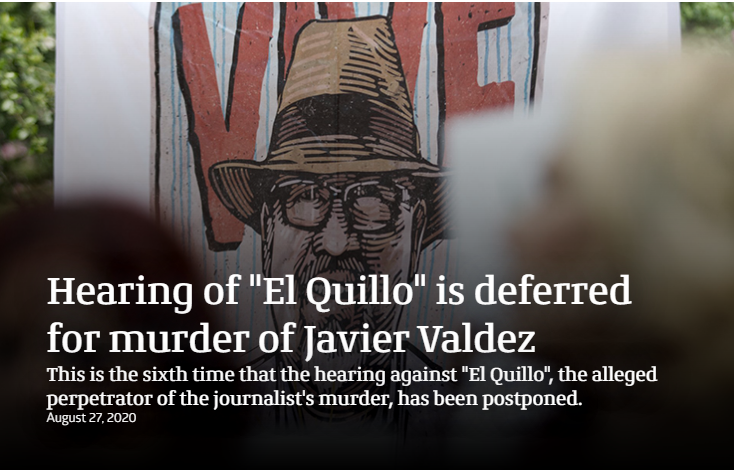 Borderland_Beat's tweet photo. Hearing for 'El Quillo' postponed for the 6th time, the accused killer of journalist Javier Valdez. #JavierValdez ##RioDoce #ElQuillo
https://t.co/ucGvPQIvyJ https://t.co/gbOKQyKVsU