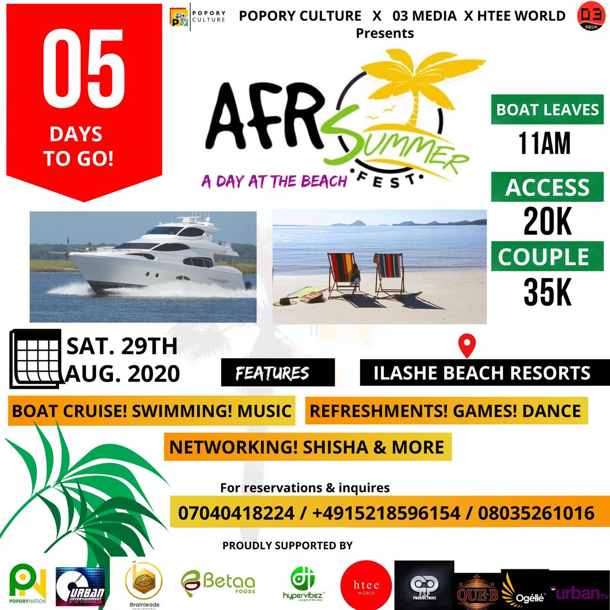 TrafficChiefNG's tweet photo. #DaycationOnTheBeach #AfroSummerFest is here! ๐ดโฑ๏ธ
Get ready for some #FunUnderTheSun! ๐
It's not too late to SUBSCRIBE & enjoy a #Daycation at - #IlasheBeach Resort or #TarkwaBay Beach!
Date: Saturday 29th August, 2020
See Flyers for more details. #Ajah #Sangotedo #VGC https://t.co/fSoqGulU2F